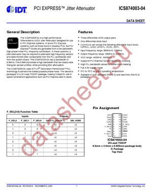 ICS874003AG-04LF datasheet  